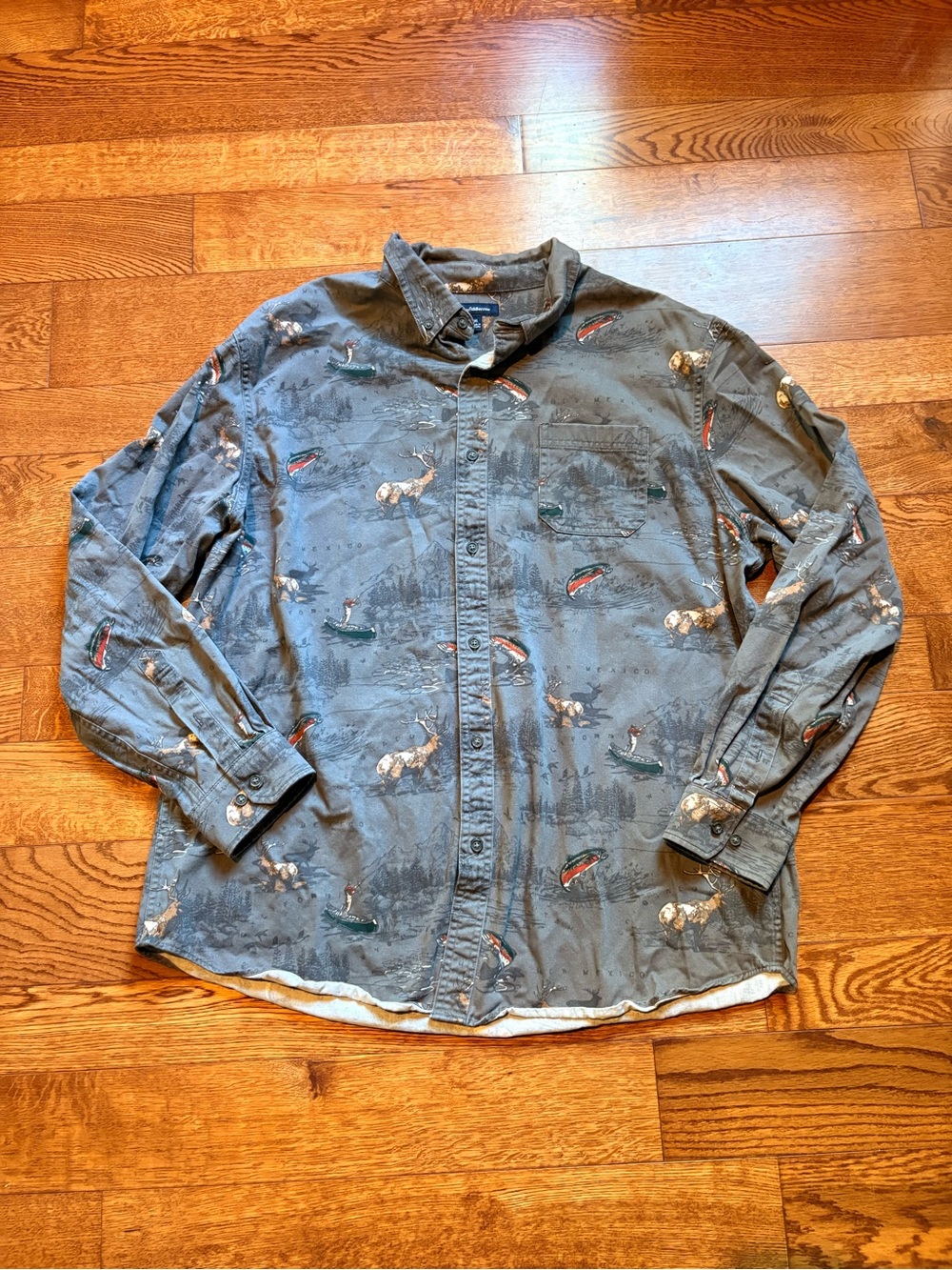 croft & barrow Outdoor-Print Button-Down Shirt
